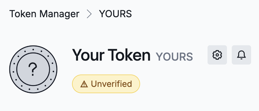 Token settings icon